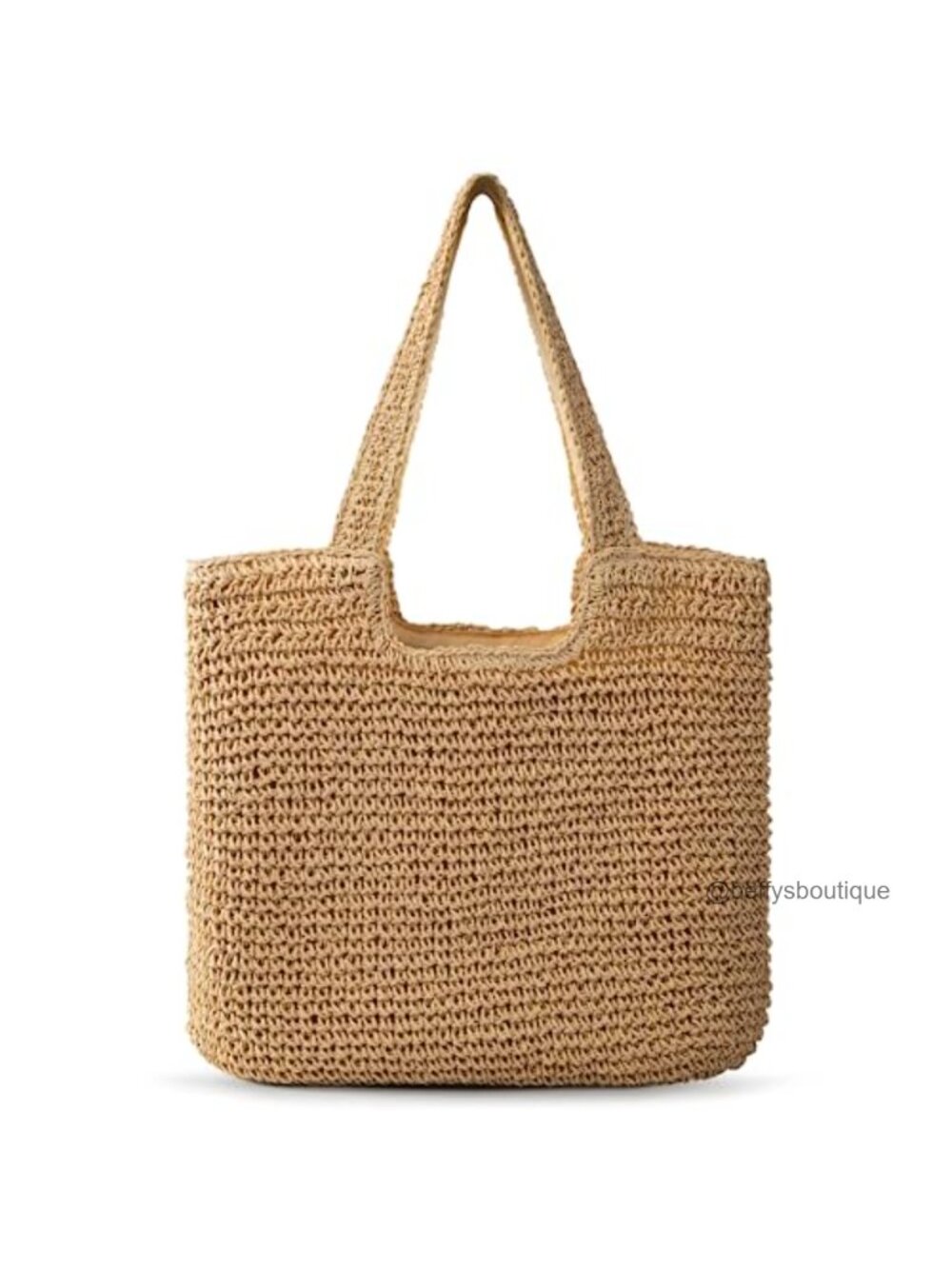 Large Woven Straw Beach Tote Bag Lightweight Zip Travel Purse